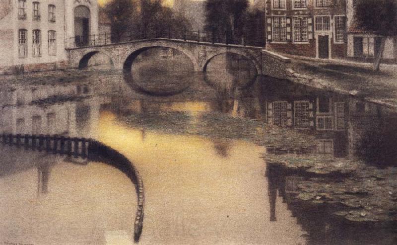 Fernand Khnopff Memory of Bruges,The Entrance of the Beguinage France oil painting art